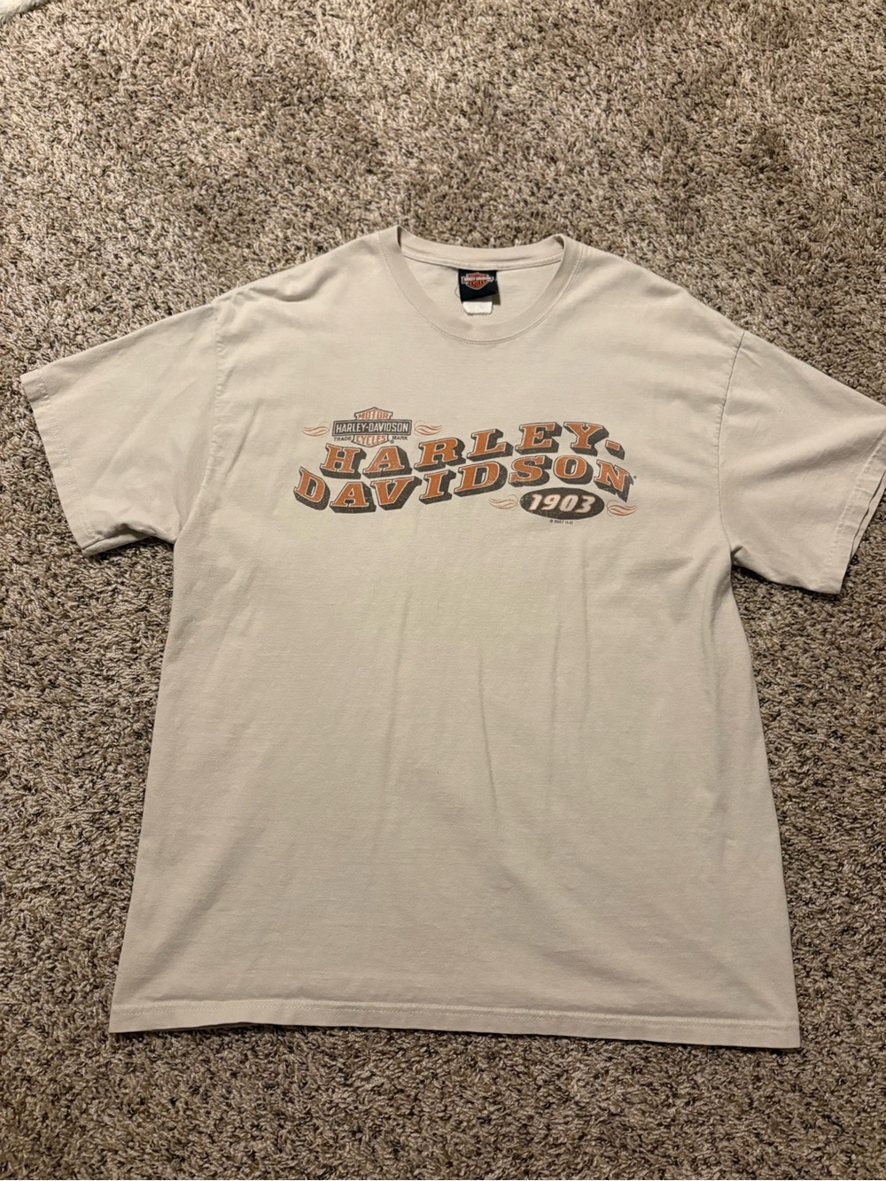 Vintage Harley-Davidson 1903 Graphic Tee Beige Women’s Medium